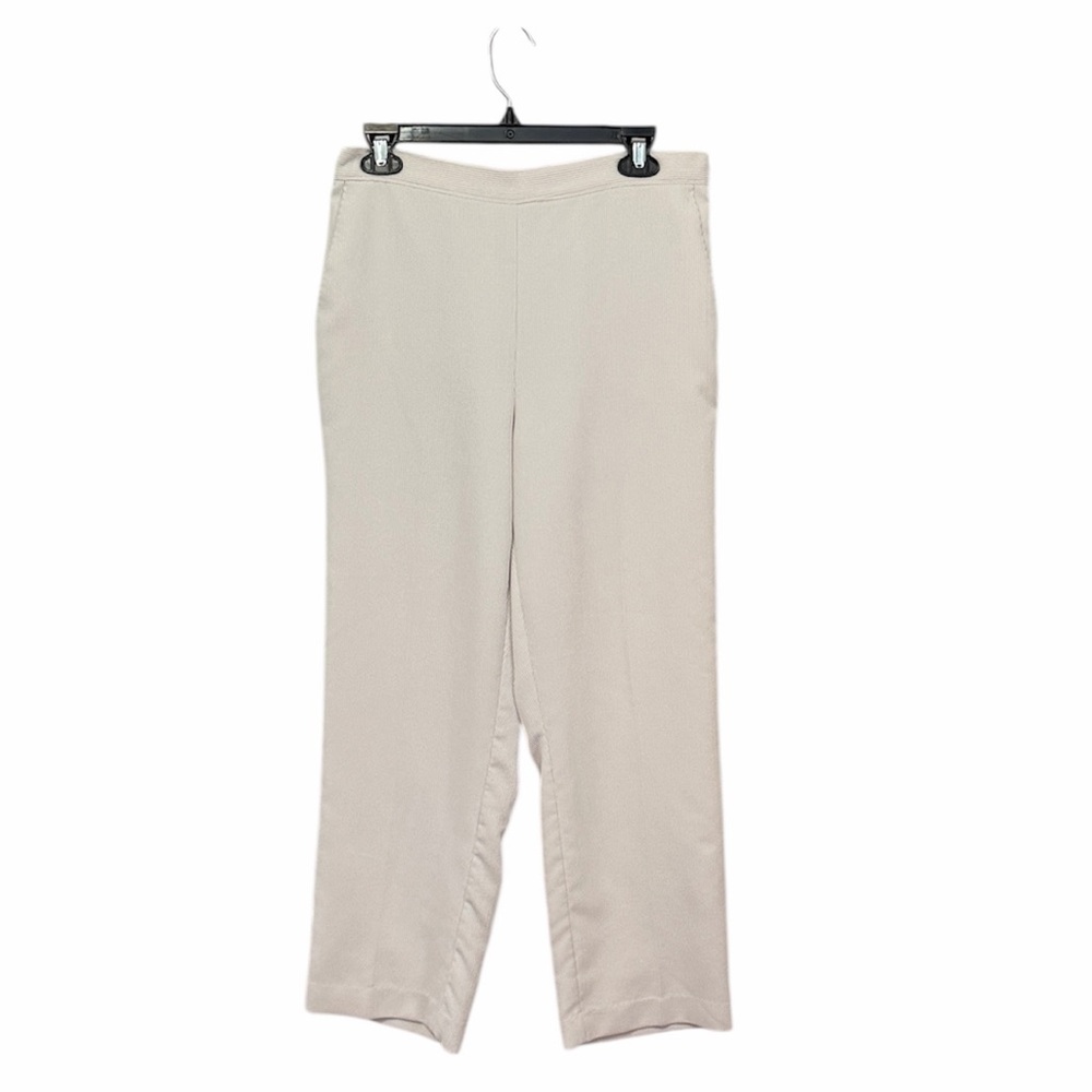 ALFRED DUNNER PULLON  RIBBED PANTS CRÈME/ WHITE COLOR BACK ELASTIC WAIST SIZE 10